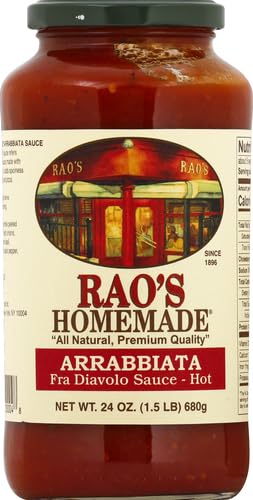 Image of Rao's Homemade Arrabbiata Sauce, 24 oz, Tomato Sauce, Spicy, All Purpose, Keto Friendly Pasta Sauce, Premium Quality Tomatoes from Italy and Crushed Red Pepper (Pack of 2)