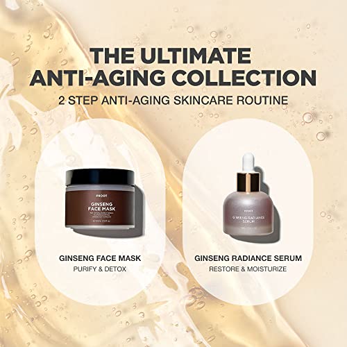 Proot Ginseng Face Mask | 52.9% Korean Red Ginseng Extract | Anti-Aging Formula For Wrinkles, Fine-Lines, Firmness And Elasticity | Korean Skin Care, Vegan, Cruelty-Free | 3.4 Fl. Oz. #TOP2