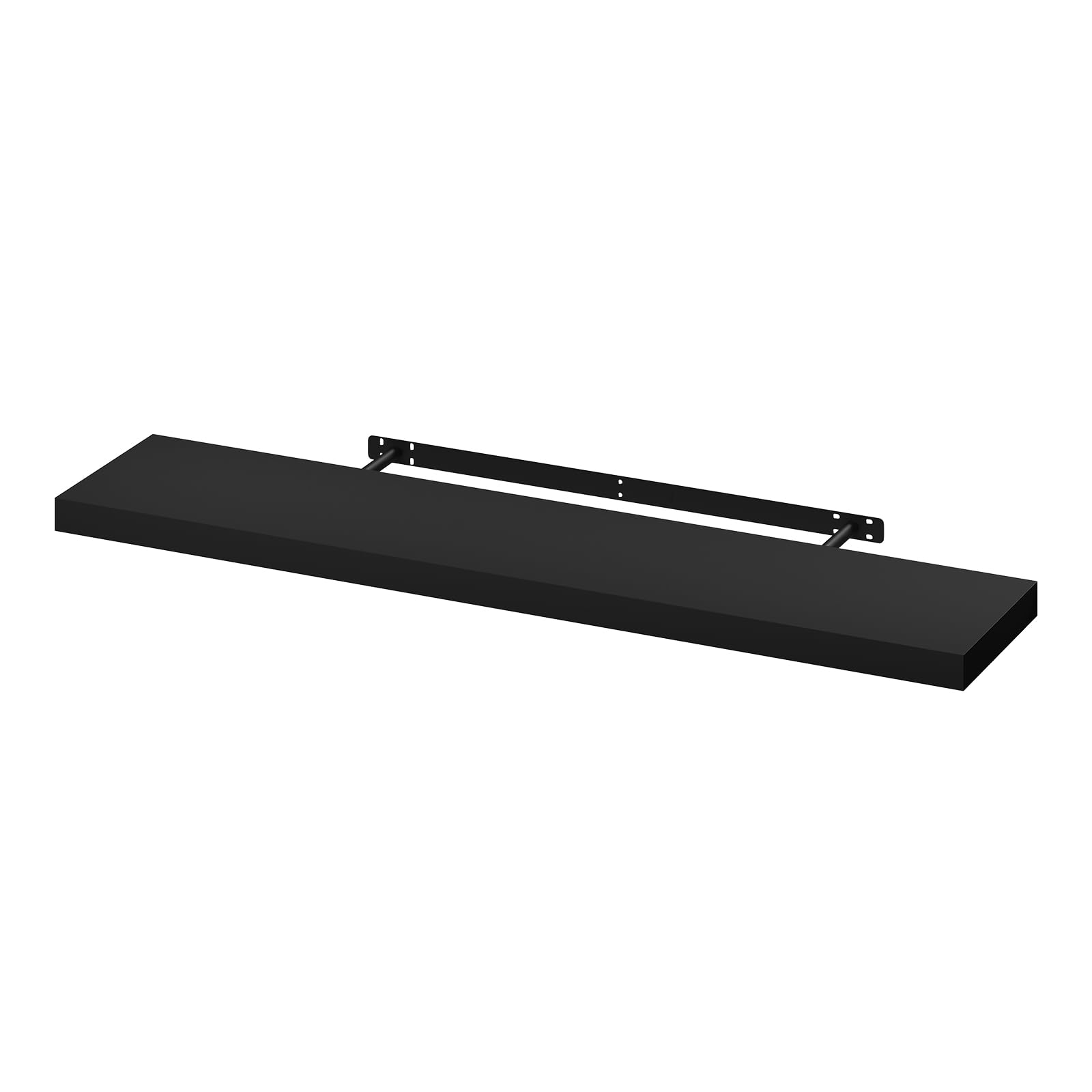 WOLTU Floating Shelves, Black Wooden Shelf for Wall with Strong Bracket,Ideal Home Decor Accessories for Bedroom,Living Room,Office,Bathroom,Kitchen,Wood,110cm Long RG9316sz-UK — image 1