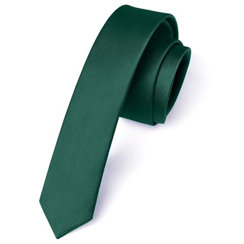 Enlision Corbatas de Hombre Modernas Corbata Verde Oscuro Delgada de Color Liso Originales Corbata de Boda Fiesta Business 4 cm
