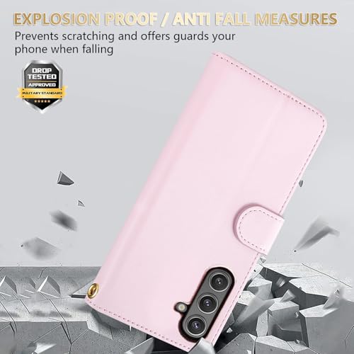 Étui portefeuille Samsung S25 FE en cuir avec verre trempé et dragonne