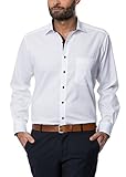 100% Baumwolle ETERNA Langarm Hemd COMFORT FIT Pinpoint unifarben mit Classic Kent Kragen- Gr. 41 EU, Weiß/Schwarz