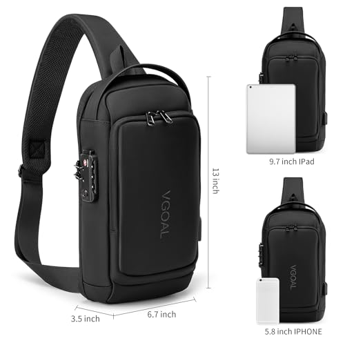 VGOAL Anti Theft Crossbody Bag Sling Bag for Men Sling Backpack Mini Backpack Daypack Crossbody for Travel Sport Running Hiking (FG6313)3