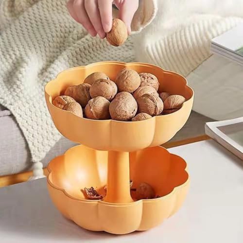 Halloween Candy Bowl, 7 Inches Detachable Multi Compartment Storage Reusable Pumpkin-Shaped Fruit Tray with Sealed Top Cover,Multi-Purpose Multi Scenario Universal Fruit Bowl for Autumn Halloween - image 3