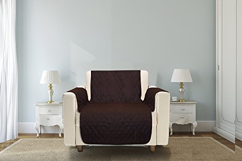 Sofa Protect 2-in-1 Reversible Chair Furniture Protector, Chocolate/Tan