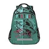Vnurnrn Arte Verde Lobo Enojado Niñas Mochila de Estudiantes Mochilas para Viajes Escolar...