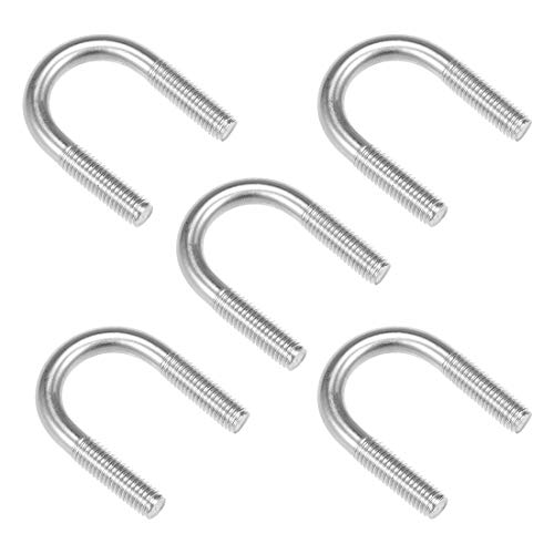 uxcell U-Bolts 5pcs 1"(25mm) Inner Width 50mm Length M8 304 Stainless Steel U-Bolt Fastener for 22mm Pipe Dia