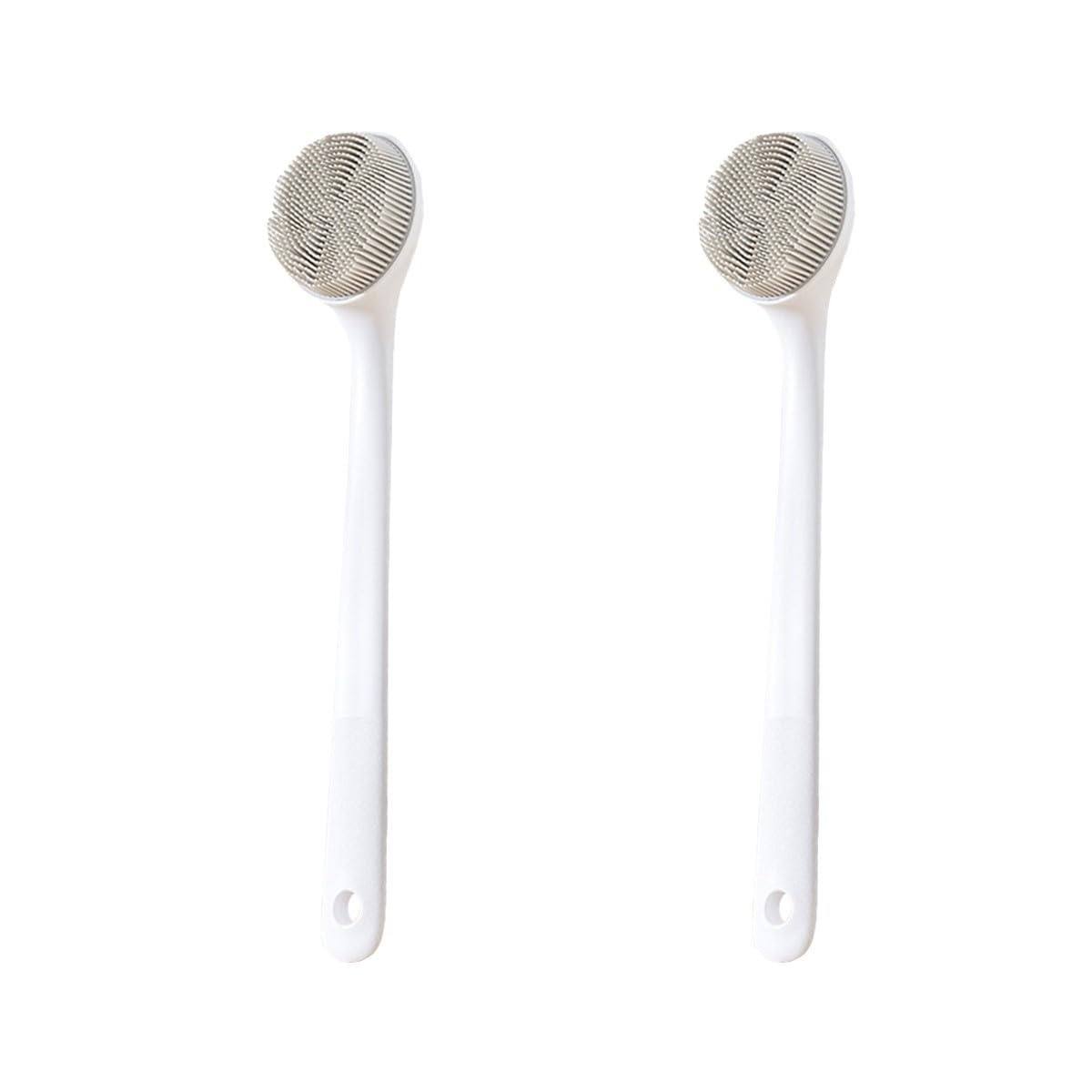 Housoutil 2 Piezas cepillo de silicona para fregar cepillo de baño de mango largo cepillo de exfoliación corporal cepillo de baño para la espalda fregadoras de limpieza de espalda limpio