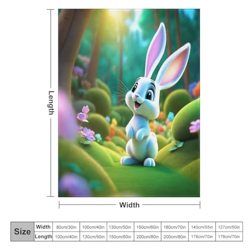 Plaid couverture polaire lapin 150x200 cm douce pour lit et canapé
