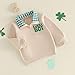 Toddler Boys St Patricks Day Clothes Long Sleeve Tractor Clover Embroidery Sweatshirt Plaid Collared Zipper Shirt (Ivory, 12-18 Months)
