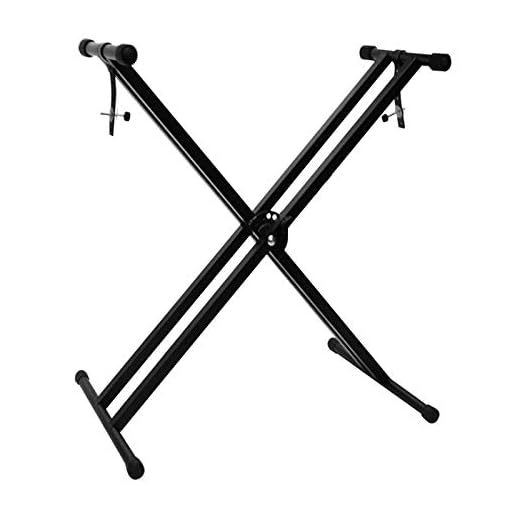 Outletissimo Supporto Reggi Tastiera Stand Pianoforte digitale in alluminio sistema di chiusura a leva Pieghevole Regolabile da 65.5 e 98 cm