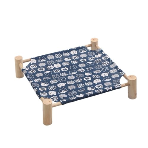 【Wixero】木製コット型ペットベッド 脚付き 滑り止め 取り外し洗え 小型・中型犬猫適用M20