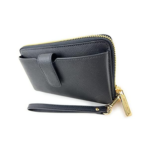 Michael-Kors-Womens-Jet-Set-Travel-Medium-Zip-Around-Phone-Holder-Wallet Michael Kors Women's Jet Set Travel Medium Zip Around Phone Holder Wallet (BLACK/GOLD)