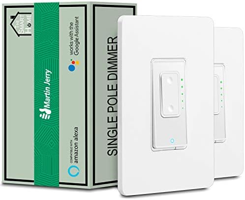 Smart Dimmer Switch by Martin Jerry | SmartLife App, Mains Dimming ONLY, Compatible with Alexa as WiFi Light Switch Dimmer, Single Pole, Works with Google Assistant [2Pack]