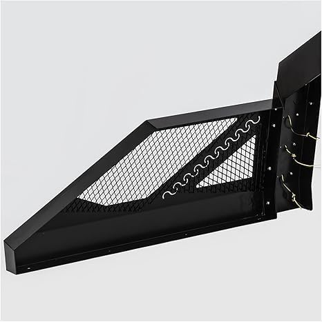 Truck Roll Bar Chase Rack Universal Compatible with Pickup, 6 Amber Auxiliary Side Marker Lamps, Adjustable Sport Roll Bar No Drilling Fine Textured Black