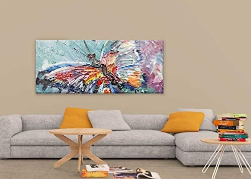 Homemania Butterfly Animal Picture for Living Room Bedroom Multi-Coloured Polyester Wood 70 x 3 x 100 cm HM20KNV70x100-53