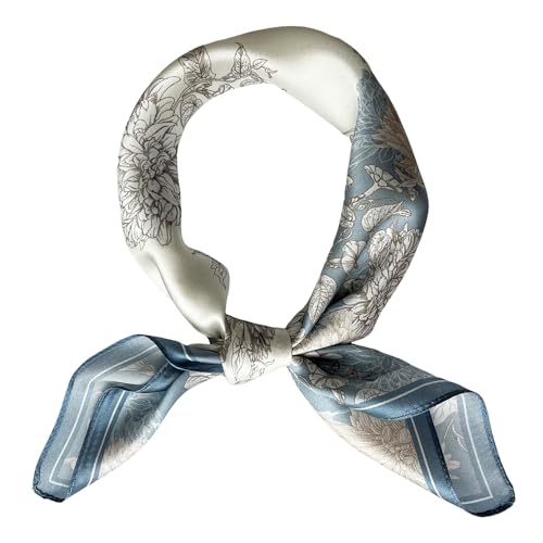 100% Silk Scarfs for Women Men 21" Square Satin Scarf for Hair Neckerchief