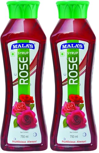 Image of Mala's Mala Rose Syrup - 750Ml Bottle, Liquid (Pack of 2)