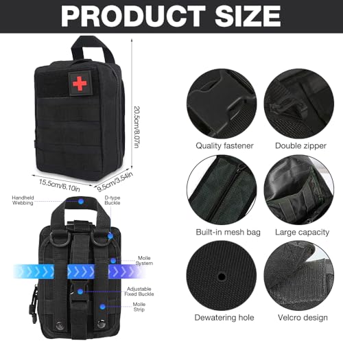 WDKXCN Juego de primeros auxilios para exteriores, 49 piezas, kit de primeros auxilios, kit de supervivencia Far Out, kit de supervivencia IFAK para camping, senderismo, montañismo, caza, escalada - imagen 3