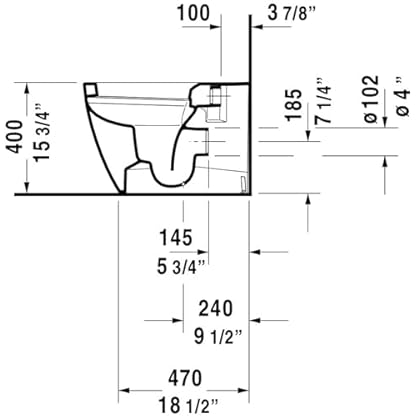 Duravit ME by Starck Stand WC Innenfarbe Weiß Hochglanz, Aussenfarbe Weiß Seidenmatt 600mm – Bild 6