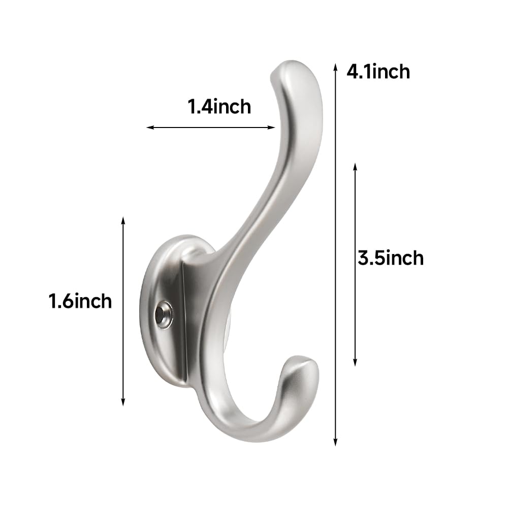 KHTUMEWARE-WZX Brushed Nickel Coat/Robe Hooks in Brushed Nickel — KHTUMEWARE