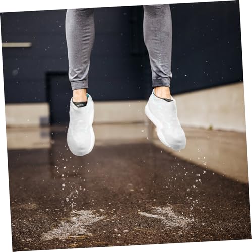 HOMSFOU pares de cubrezapatos de silicona reutilizables para lluvia, diseño antideslizante, livianos y fáciles de usar para días lluviosos miniatura 4