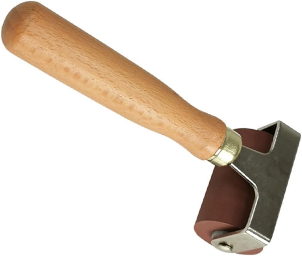 HAPINARY Handheld Printmaking Roller Tool Wooden Handle Rubber Ink Roller for Crafting Easy Clean and Store for Block Printing Scrapbooking and Stamping Applications