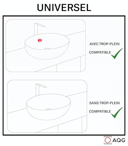 AQG - Universal Klick-Klack-Ablaufventil für Waschbecken - Flacher Stopfen - Kompatibel mit und ohne Überlauf - Elegantes Design und Hohe Haltbarkeit (Gebürstetes Gold)
