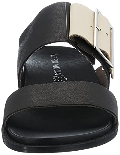 VERO MODA VMRILLA Leather Sandal, Donna, Nero, 39