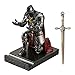 Amoysanli Medieval Armored Warrior Wearing Outerwear, Mobile Phone Stand Knight Pen Holder Desk Organizers, Resin Bookends Paperweight with a Letter Opener for Desk (Iron)