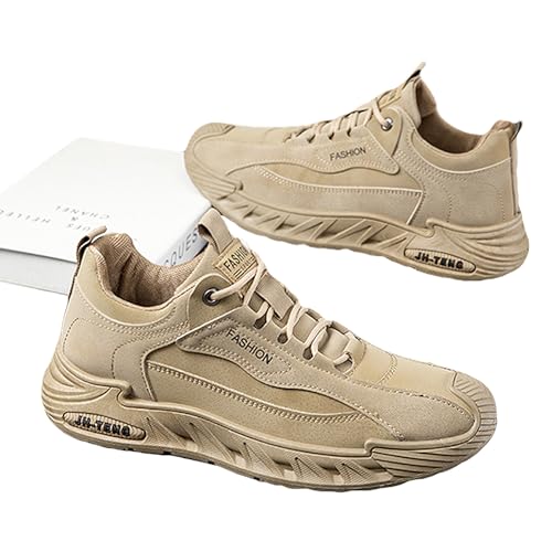 Image of ANUFER Mens PU Sport Shoes Fashion Chunky Sneakers Height Increasing Trainers