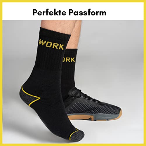 Foto von GRIPWOOL Arbeitssocken Herren (10 Paar) - Work Socken Herren Damen - Schwarz Robust Work Socks Outdoor Langlebig - 75% Baumwolle