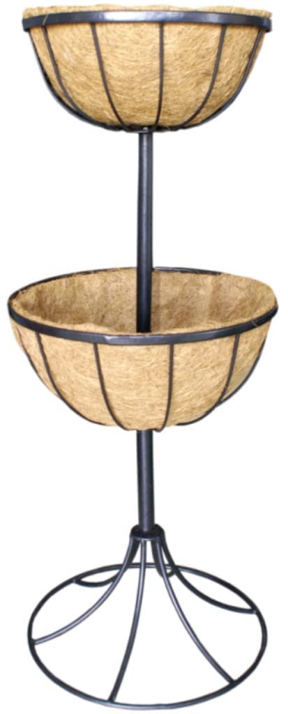 GARDEN KING Two-Tier Flower Fountain Planter with Coco Coir Liner.2 Tier Garden Patio Décor Planter for Corner & Entrance Display. Exclusive Range. (Metal, Black, Set of 1 pc) (B0C2PKCK4P) Amazon Price History, Amazon Price Tracker