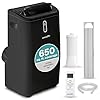 SereneLife 14000 BTU Portable Air Conditioner - 3-in-1 Compact Standing Air Conditioner for Room Up to 400 Sq. Ft. - Floor AC Unit with Remote Control - Universal Casters, Window Mount Kit