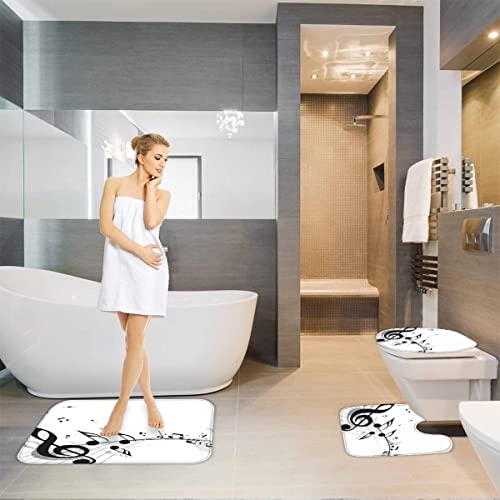 Badezimmer Badematte 3 Teilig Set Notiz rutschfest Badteppiche Saugfähig Memory Foam Badezimmermatte Weich WC… – Bild 5