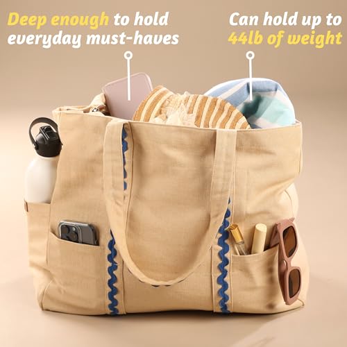 Image of Folkulture Beach Bag | Large Waterproof Beach Tote Bag for Women, Beach Essentials, Travel & Vacation Essentials
