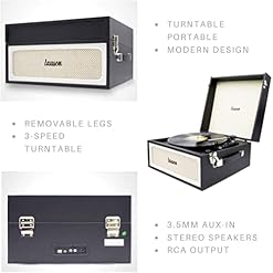 Lauson YT077 Platine Vinyle Rétro, Fonction Bluetooth et Encoding PC-Link | Tourne-Disque Vinyle Vintage avec Pieds… - Les Beatles, Paul McCartney, John Lennon, RIngo Starr, George Harrison Lauson YT077 Platine Vinyle Rétro, Fonction Bluetooth et Encoding PC-Link | Tourne-Disque Vinyle Vintage avec Pieds… – Image 4