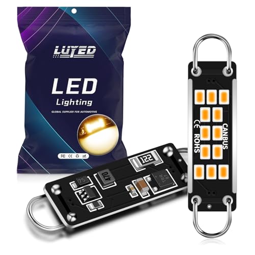 LUYED 561 LED Bulbs Extremely Bright 44mm 1.73" 561 562 567 564 3020 12-EX Chipsets LED Bulbs Used for Car Interior Map Dome Courtesy Lights,Warm White（Pack of 2）