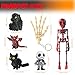 XLMJDZQ 3D Printed Toys 6 Pcs - 3D Printed Spooky Figurines: Skeleton, Cute 3D Printed Cat, Ghost Duck, Skeleton Hand, Demon Cat, Halloween Toys for Kids Ages 3+