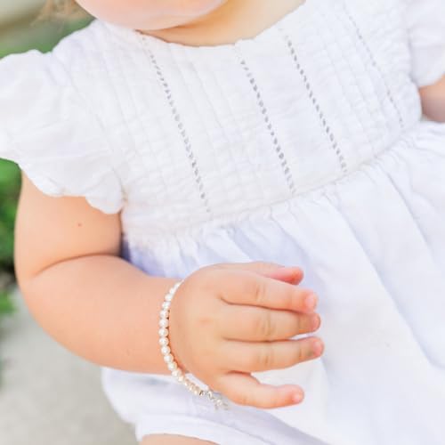 Cherished Moments Christening, Dedication or Baptism Gift for Girls Includes a Personalized Engraved Jewelry Box and Sterling Silver Cross Bracelet with Simulated Pearls2