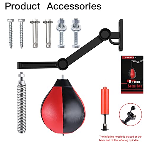 Fanceasily Speed Bag for Boxing - Adjustable Height, Reflex Ball, Suitable for Adults & Kids