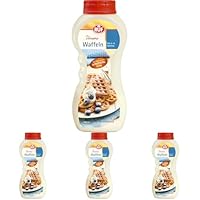 RUF Waffeln im Shaker, Mischung für Waffelteig ergibt 4-6 Waffeln aus dem Waffeleisen, zu der Waffelteig Mischung nur Milch hinzufügen, 220g (Packung mit 4)