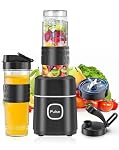 Hsweeth – Mixer, Smoothie Maker, 500W Mini Standmixer mit 2x570ml Trit