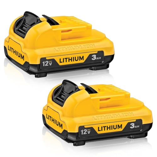 Xmenany DCB120 3.0Ah Battery Replacement for Dewalt 12V Battery Lithium-ion 3000mAh DCB120 DCB123 DCB127 Compatible with Dewalt 12V Charger and Power Tool 2Pack