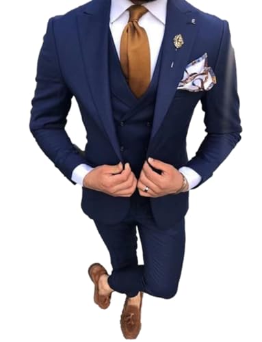 Costume de mariage pour homme avec gilet à double boutonnage élégant