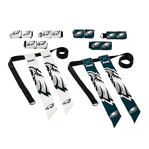 Franklin Sports Flag Football Set NFL Philadelphia Eagles-Juego de fútbol Americano con Bandera Juvenil, Unisex, Específico del Equipo, Talla única