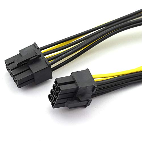 DZS Elec 2pcs Dual Molex 4-Pin Male to 8-Pin Male PCI Express Power Converter Cable for Video Card Pci-e ATX PSU Power Supply - 2X Molex to PCIe Adapter 20cm