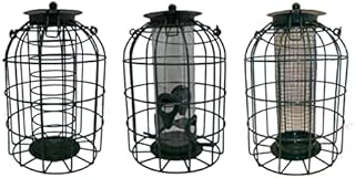 Set of 3 Squirrel Guard Hanging Wild Bird Feeders Seeds Nuts & Fat Balls