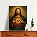 Sacred Heart of Jesus Canvas Wall Art Catholic Divine Mercy Prints Wall Decor Christ Jesus Portrait Poster Christian Religious Picture Artwork for Bedroom Living Room Prayer Room 12x16 Inch Framed