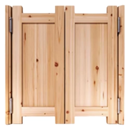 Generico Porte a Battente in Legno massello Non Verniciato, Porta a Due Ante per Saloon con Chiusura Automatica e Cerniere, divisorio Personalizzabile per Ingresso Bar e Cucina (L56 x A39)